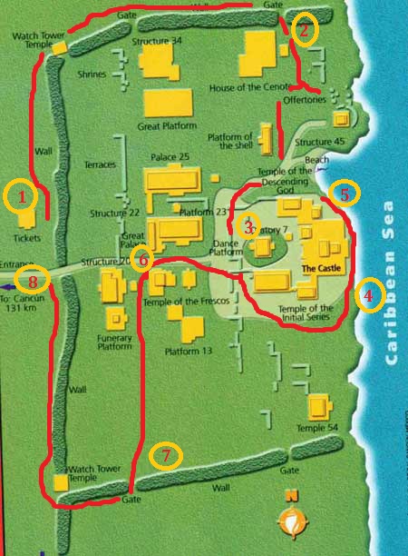 map of tulum ruins