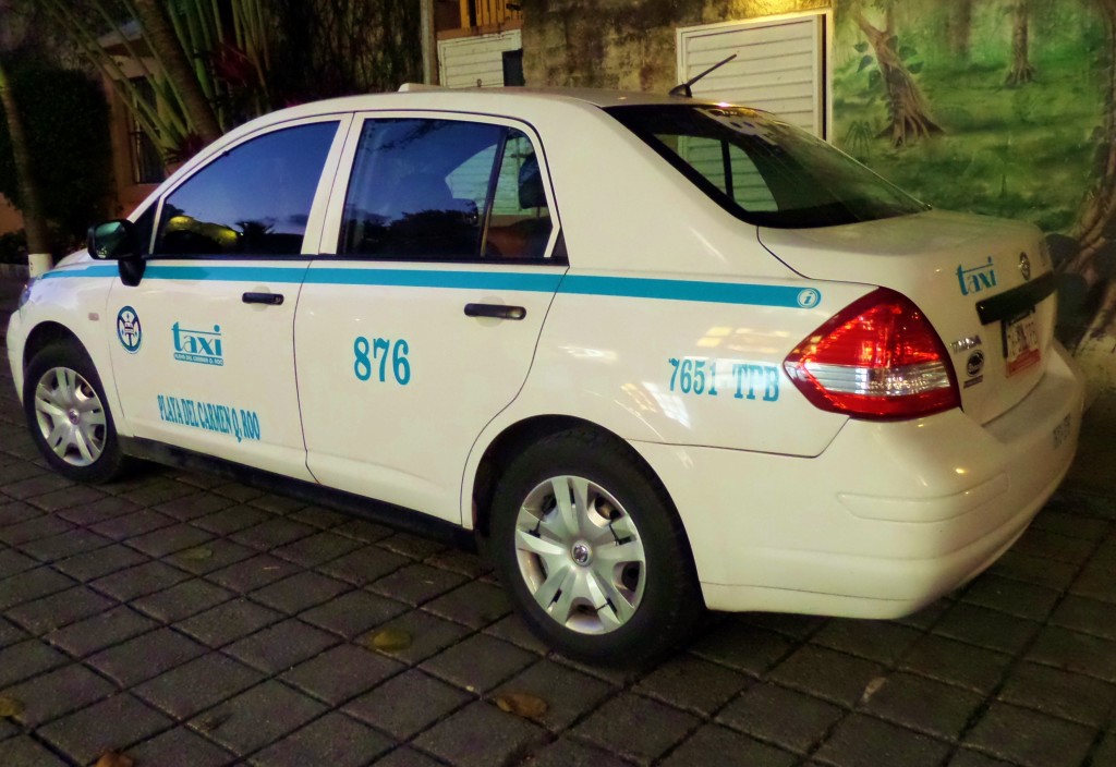 Taxi cab in Playa Del Carmen Nissan Tida