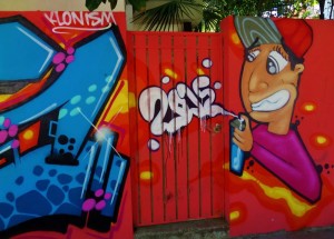 Street art murals in Playa Del Carmen