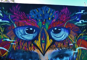 street mural of bird