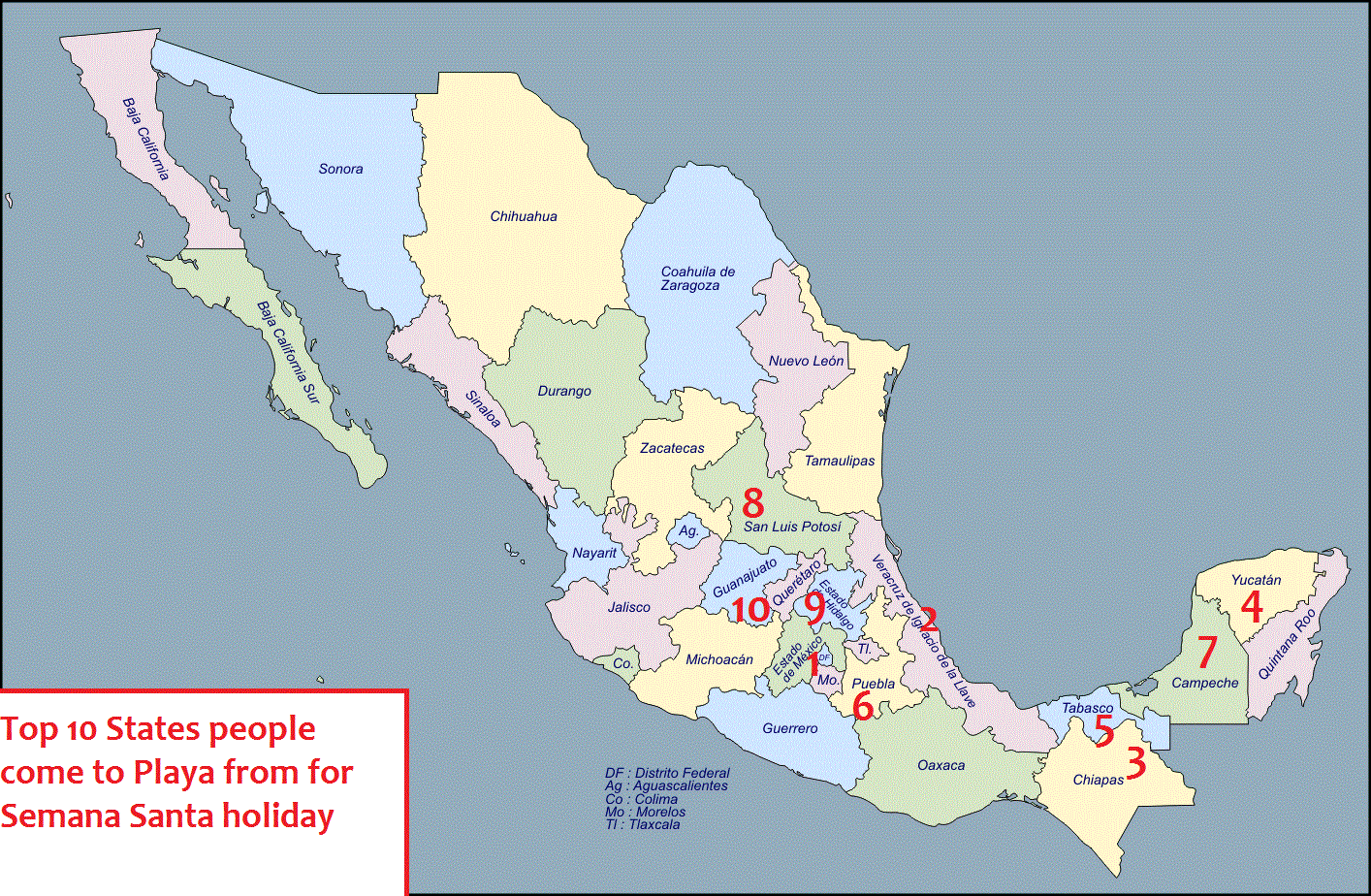 Mexico Map of tourist