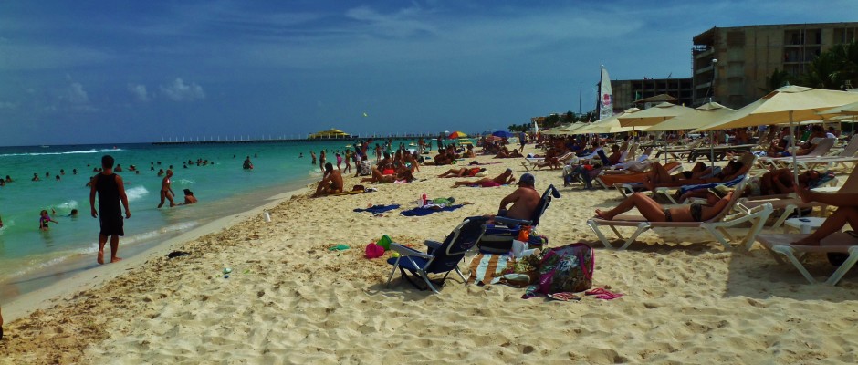 The popular Mamitas Beach Club in Playa Del Carmen