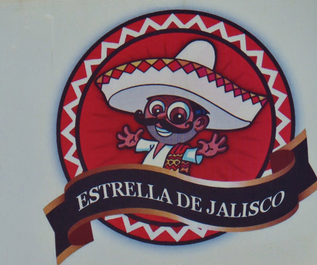 Cartoon advertisements in Playa Del Carmen