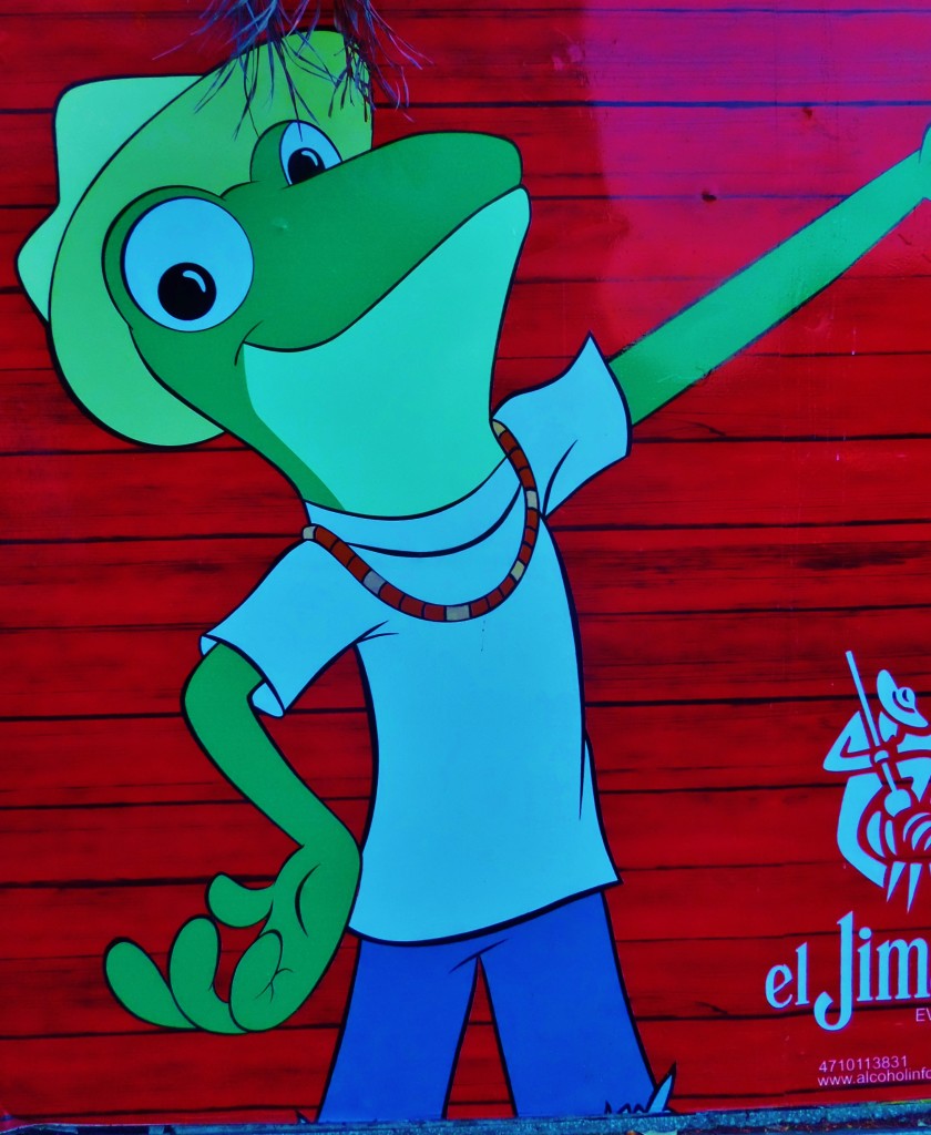 Cartoon advertisement in Playa Del Carmen