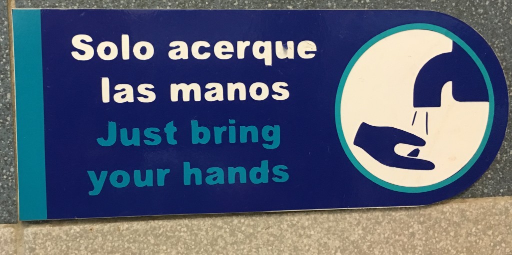 Funny hand wash sign in Mexico