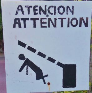 Funny street sign in Playa Del Carmen