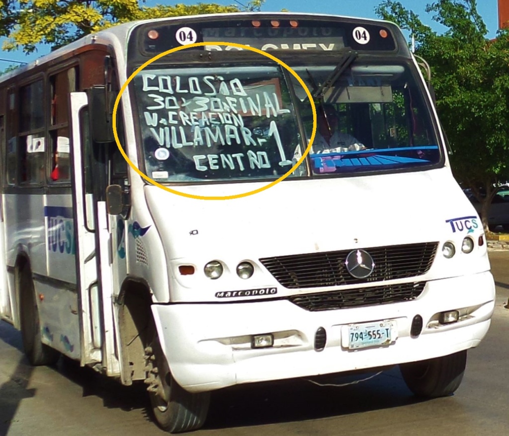 Public Bus in Playa Del Carmen