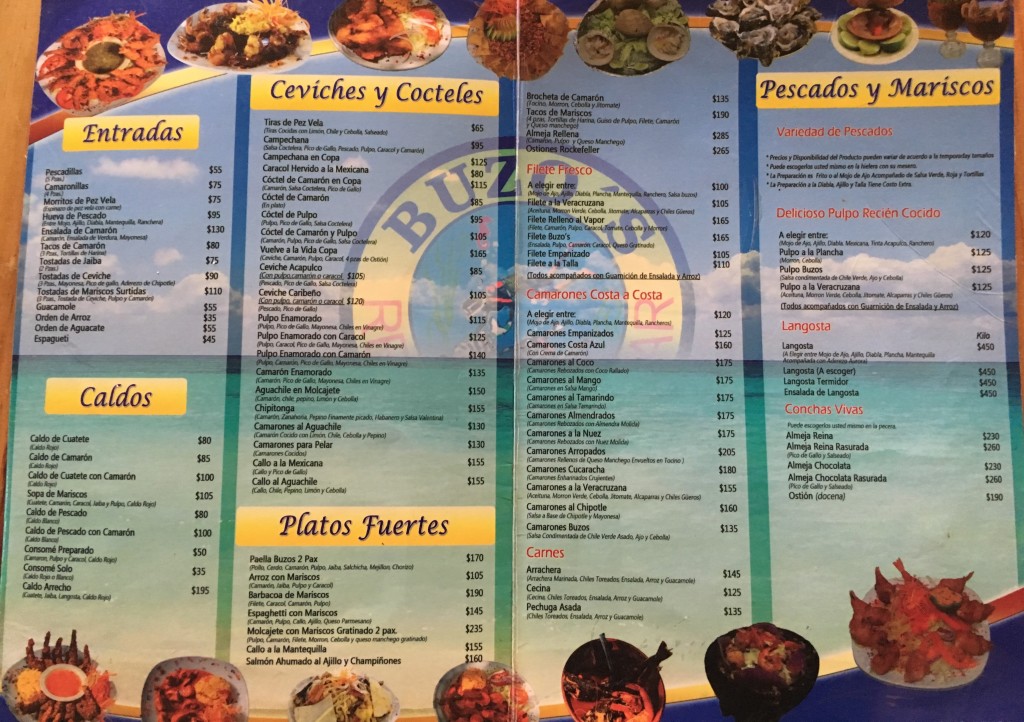 Buzo's seafood restaurant in Playa Del Carmen