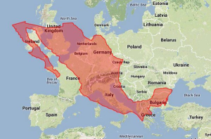Map of Mexico compared to Europe in Size