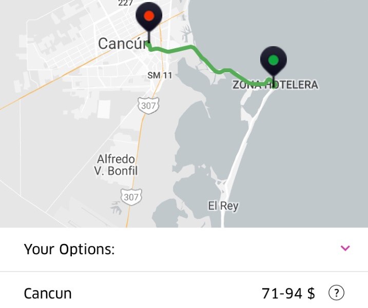 Uber Cancun Mexico