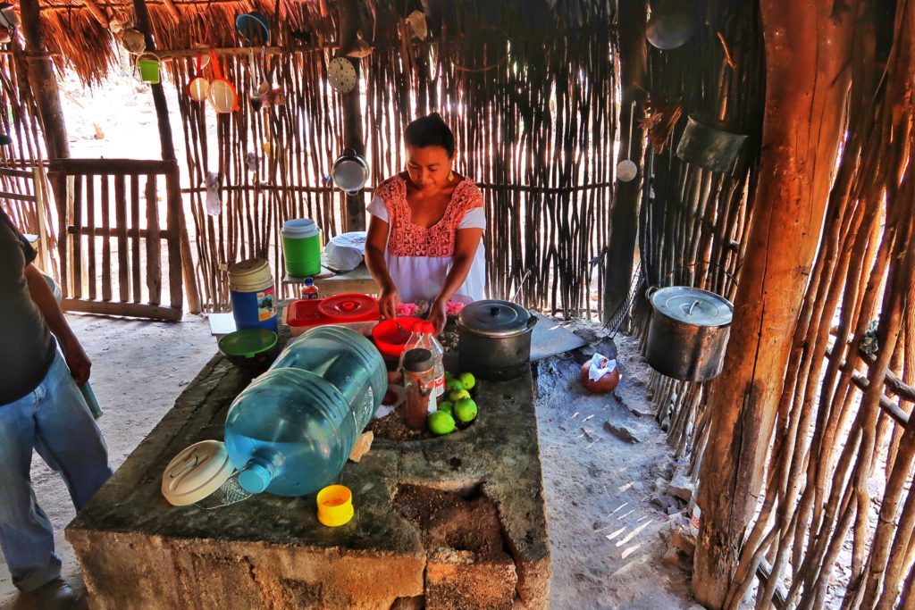 Mayan woman cooking