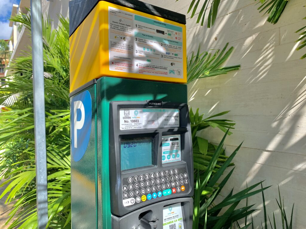 Parking meters in Playa Del Carmen