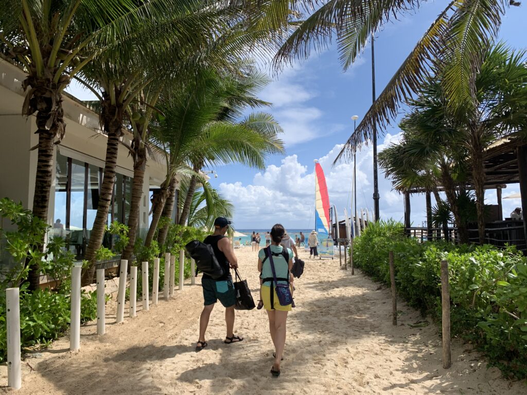 Beach walking in Playa Del Carmen