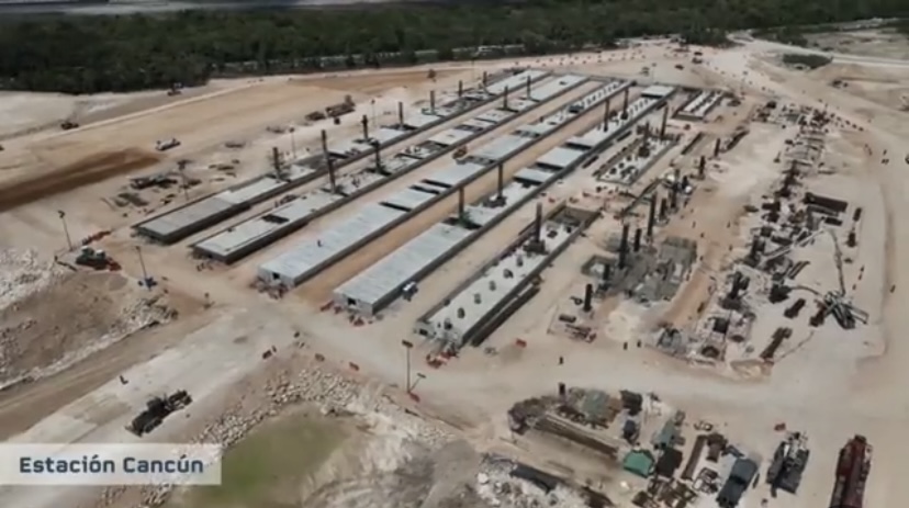 Cancun Train station under construction.