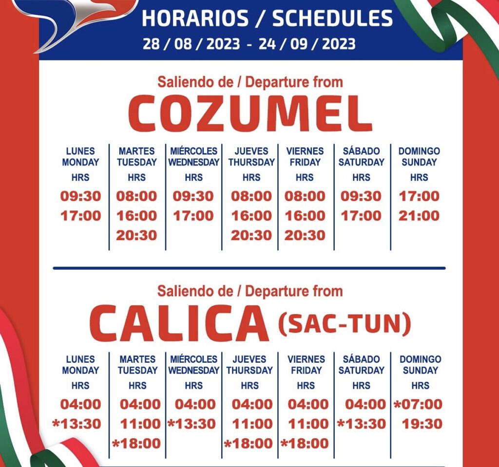 Cozumel Car Ferry Schedule