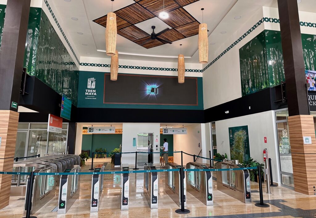 Inside of the Tren Maya Station at the airport