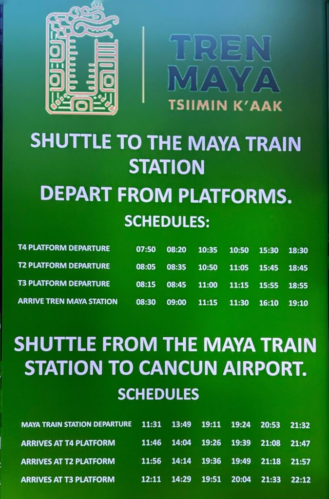 Tren Maya Shuttle Bus Schedule