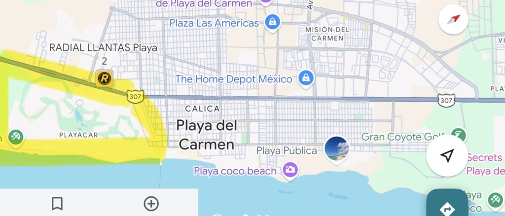 Playacar in Playa Del Carmen Map
