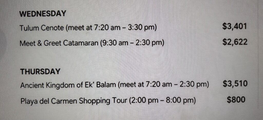 Playa Del Carmen trip prices